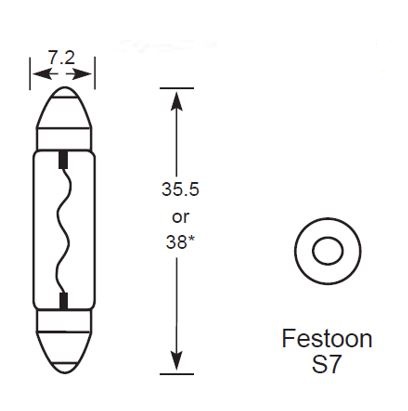 BT213: 6 Volt 3W 8X39mm FESTOON bulb - Festoon - Incandescent & Halogen ...