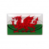WELSHBDG: Welsh dragon 3D flag badge, self adhesive (pair) from £6.59 pair