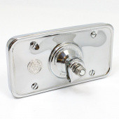 395C-badge: Rectangular rear view mirror - 152mm x 82mm, equivalent to Lucas Type 160 - Chrome plated with 20mm 'Toby' medallion from £152.75 each