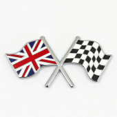 CHEQUFC: Crossed flags - Red, white, blue and chrome from £9.37 each