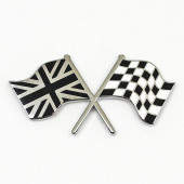 CHEQUFB: Crossed flags - Black, white and chrome from £9.37 each