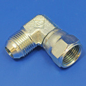 8JICF-8JICM-90: 8JIC female to 8 JIC male threaded 90 deg adaptor from £13.29 each