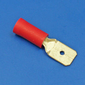PISPMR63: Partially insulated MALE 6.3mm spade connector for for 0.5 to 1.5mm^2 cable - Pack of 10 from £0.56 per 10