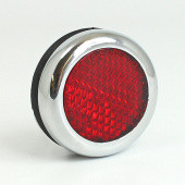 872: Round red reflector with deep plated surround - Lucas type RER25 from £16.50 each