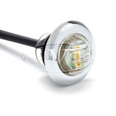 LED BUTTON: Button LED Clear with AMBER light - Chrome trim ring from £11.36 each