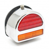 CA1149C-LED: Rear 'D' lamp LED (equivalent to the Lucas ST51 lamp with split lens) with INDICATOR conversion - Chrome finish - FITTED LED LIGHT BOARD from £122.20 each